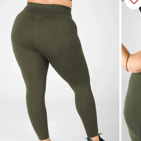NWT Fabletics Pureluxe High-Waisted Pocket Legging 7/8 length Green Size 4X - Picture 1 of 5